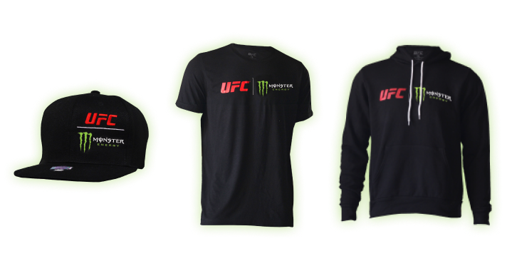 UFC Monster Energy branded t-shirts, hoodies, caps